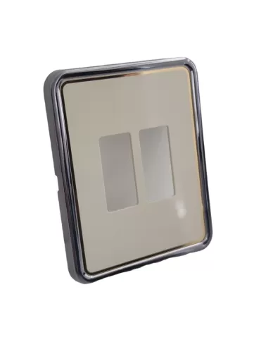 Vimar 08606.I.24 Placa 2 Orificios para Cajas Rectan Verticales Azul Marfil